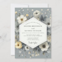 Schiefergraue Florale Hochzeit