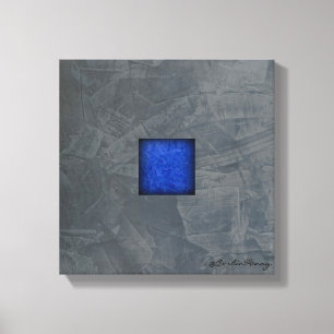 Schiefergraue Kobaltblaue moderne Kunst mit Unters Leinwanddruck