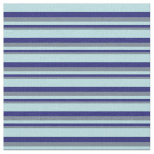 Schiefergraue, Midnight Blue & Powder Blue Streife Stoff