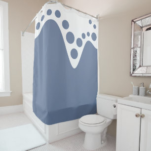 Schiefergraue Soft Wave und Blasen Duschvorhang