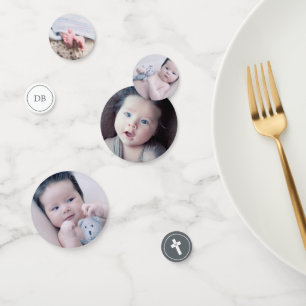 Schiefergrauen und Weißkreuz - Foto - Taufe Konfetti