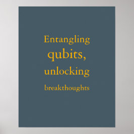 Schiefergraues Gelbes Quantendesign Poster