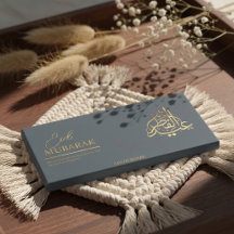 Schiefergraues Gold Arabische Kalligrafie Eid Al-F