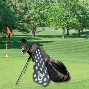 Schiefergraues Golfball-Muster Monogramm personali Golfhandtuch