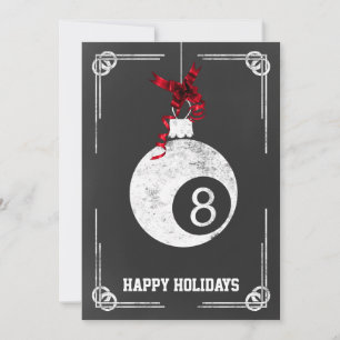 Schiefertafel Billardspieler Weihnachtskarten Feiertagskarte