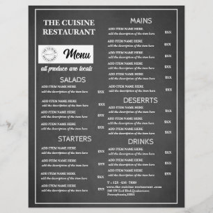 Schiefertafel Restaurant-Logo Flyer