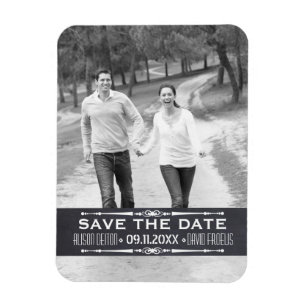 Schiefertafel Save the Date einfache Hochzeitsfoto Magnet