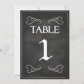 Schiefertafel-Tischnummern Einladung