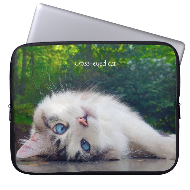 Schielaugen-Katze Laptopschutzhülle (Vorderseite)