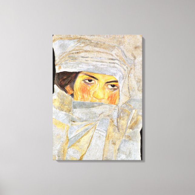 Schiele - Die Schwester des Künstlers, Porträtmale Leinwanddruck (Vorderseite)