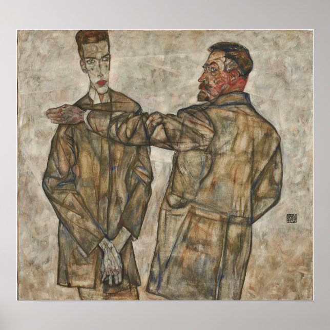 Schiele - Doppelportrait, Heinrich und Otto Bene.. Poster (Vorne)