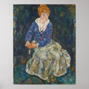 Schiele - Ehefrau Edith Poster