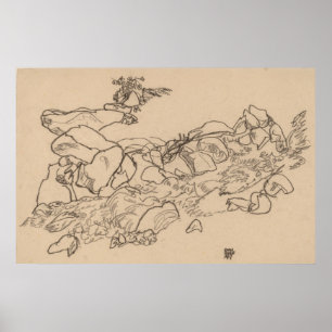 Schiele - Gebirgsbach 1917 Poster