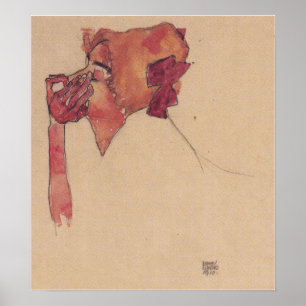 Schiele - Gerti mit Haarmesh 1910 Poster