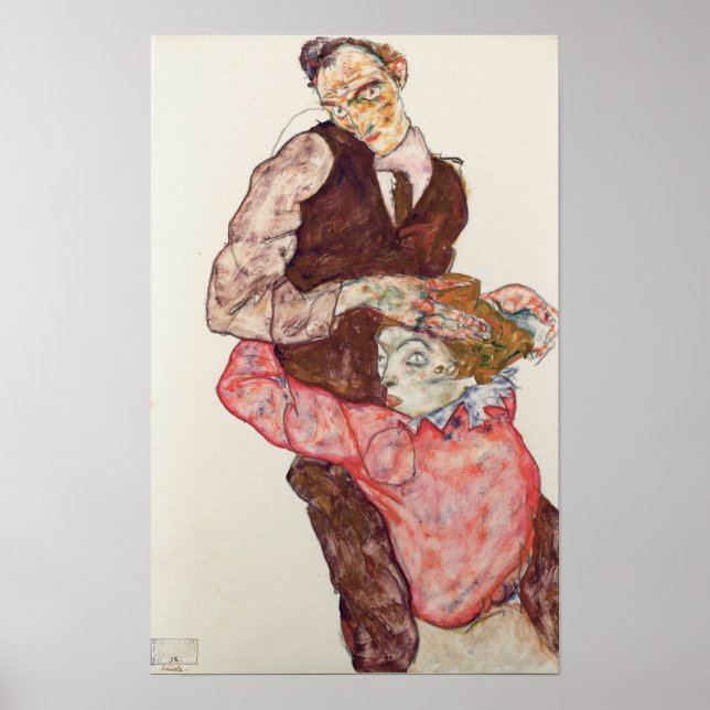 Schiele - Liebende Poster (Vorne)