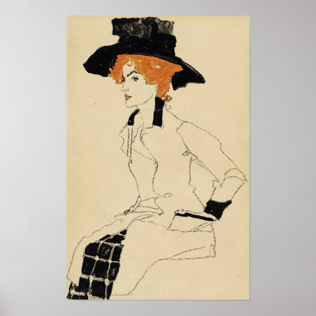 Schiele - Portrait einer Frau Poster (Vorne)