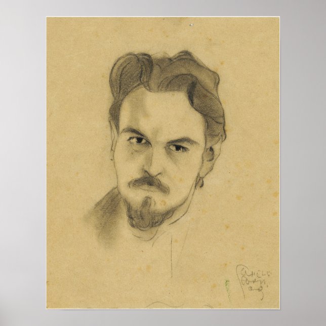 Schiele - Portraitstudie Anton Peschka 1909 Poster (Vorne)
