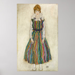 Schiele - Porträt von Edith (Die Frau des Künstler Poster
