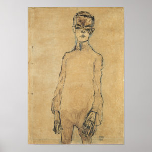 Schiele - Selbstporträt 1910 Poster