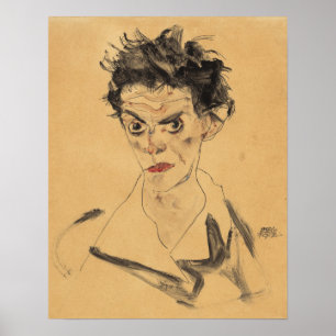 Schiele - Selbstporträt 1912 Poster