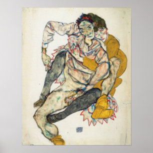 Schiele - Sitzendes Paar 1915 Poster