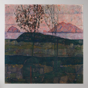 Schiele - Sonnenuntergang Poster
