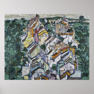 Schiele - Stadt unter den Grünflächen (Die Altstad Poster