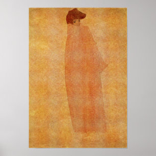 Schiele - Stehende Frau mit einem langen Mantel Poster