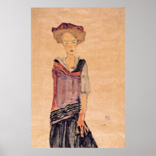 Schiele - Stehendes Mädchen 1910 Poster