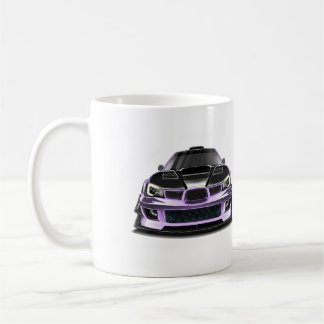 schielender Blick lila handgezeichnete Kunst Kaffeetasse