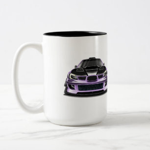 schielender Blick lila handgezeichnete Kunst Zweifarbige Tasse