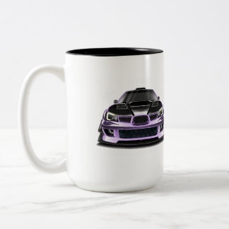 schielender Blick lila handgezeichnete Kunst Zweifarbige Tasse
