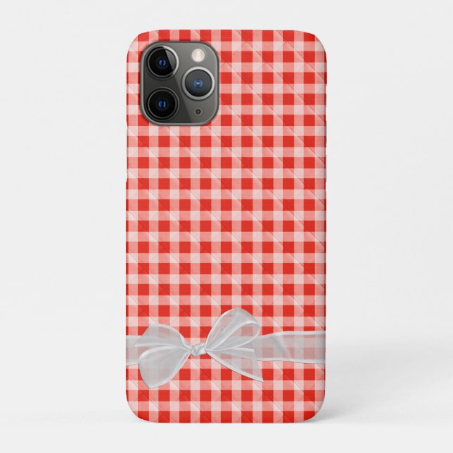 schierer Bogen auf rotem und weißem Gingham Case-Mate iPhone Hülle (Rückseite)