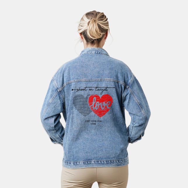 Schießen auf Ziel nur hoffen Liebe Jeansjacke (Von Creator hochgeladen)
