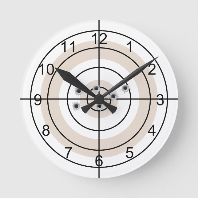 Schießen eines Gun-Lover-Geschenkes Runde Wanduhr (Vorderseite)