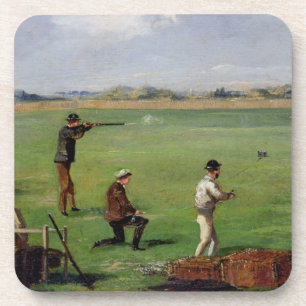 Schießen (Öl auf Papier) Getränkeuntersetzer