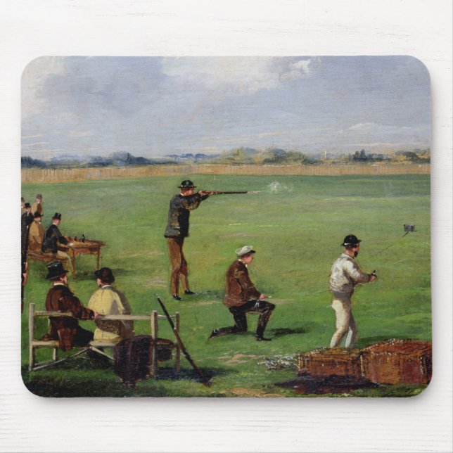 Schießen (Öl auf Papier) Mousepad (Vorne)