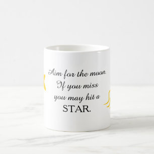 Schießen-Stern-positive Inspirational Zitat-Tasse Kaffeetasse