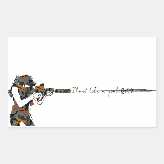 Schießen wie ein Mädchen Rechteckiger Aufkleber (Vorderseite)