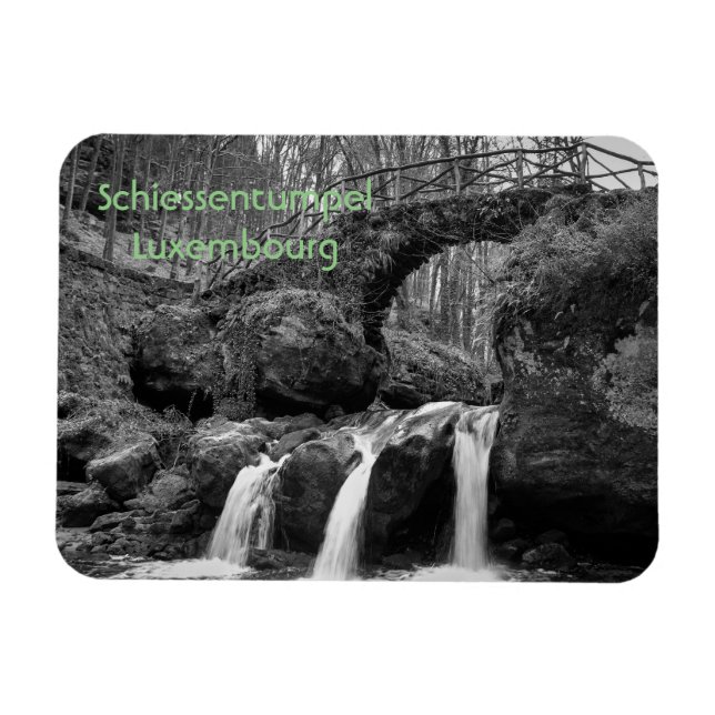 Schiessentumpel Wasserfall Luxemburg Monochrome Magnet (Horizontal)