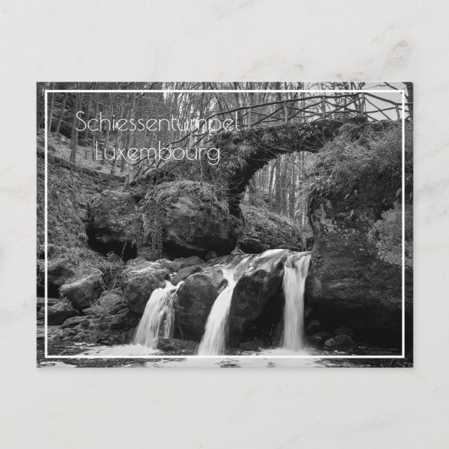 Schiessentumpel Wasserfall Luxemburg Monochrome Postkarte (Vorderseite)