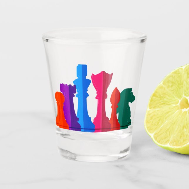 Schießglas-Schach Schnapsglas (Vorderseite)