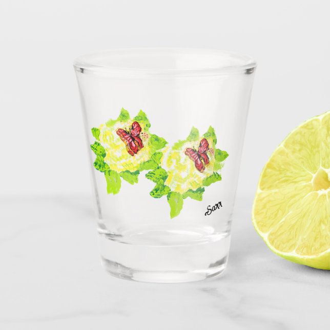 Schießglas : Schmetterlingsglück Schnapsglas (Vorderseite)