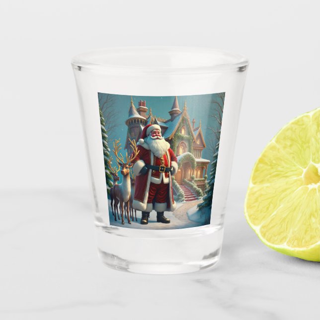 Schießglas von Santa und Reindeer Schnapsglas (Vorderseite)