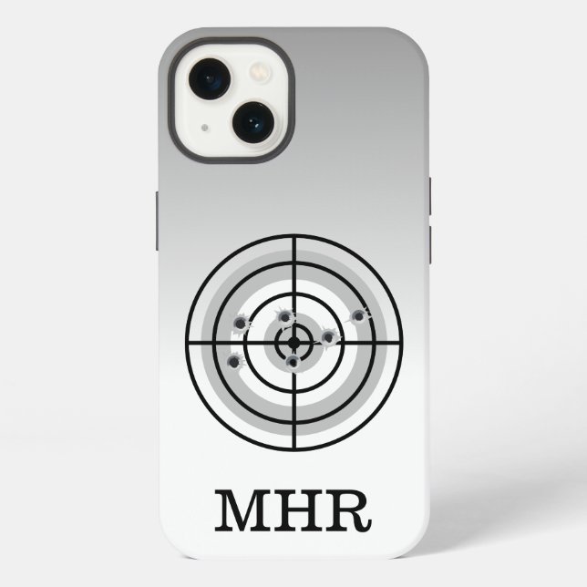 Schiessscheibe Schütze Monogramm iPhone Hülle (Rückseite)