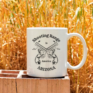 Schießsportanlage Arizona Amerika Vintage-Logo Kaffeetasse