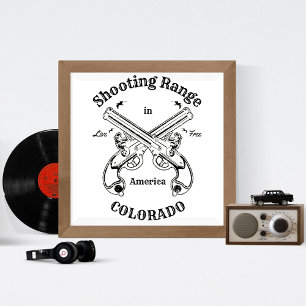 Schießstand Colorado Amerika Waffe Vintage Poster