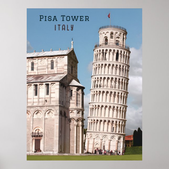 Schießturm von Pisa Italien Europa Reisen Poster (Vorne)