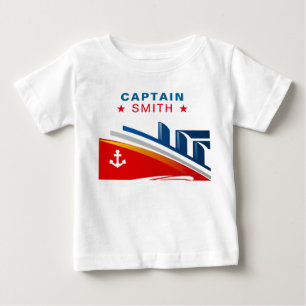 Schiff 1. Geburtstagsfeier Kapitänsname Baby T-shirt
