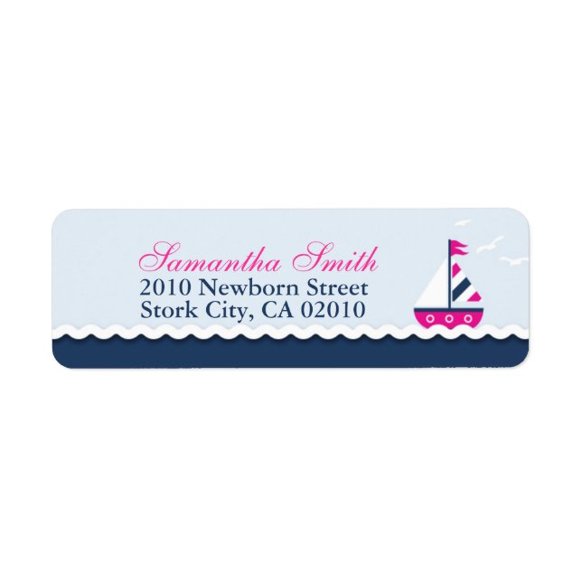 Schiff Ahoy! Girl Return Label (Vorne)